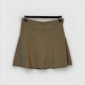 Athleta Womens Everyday Skort Sz 8 Classic Taupe Stretch #983365 Active Side Zip
